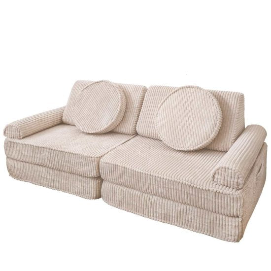 Complete kids modular sofa GRANDE 160cm in cream with removable washable cover – Ponponi