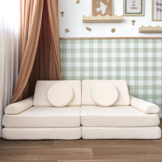 Wallpaper for a children's room – Medium-sized checkered peel-and-stick wallpaper