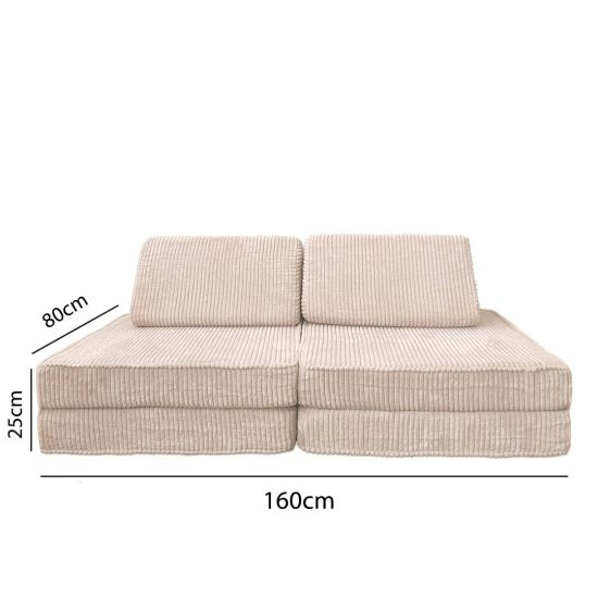 Children's Sofa – Cream Beige Convertible Sofa for Children – 160 GRANDE