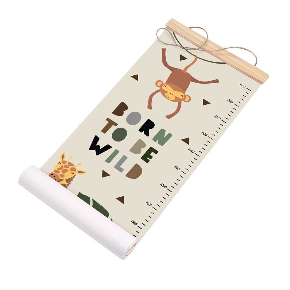 Height chart for children with safari animals
