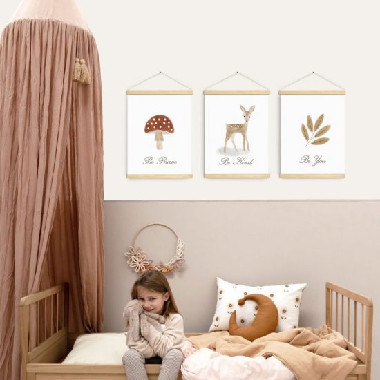 Bambi woodland canvas prints for kids room – premium high quality prints by Ponponi