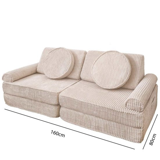 Children's Sofa Set: Cream-Colored Modular Sofa – 160 cm Wide – GRANDE