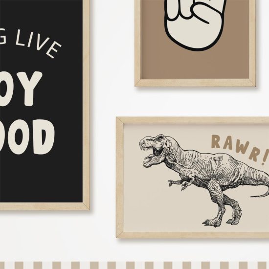 Juego de pósteres de dinosaurios para habitaciones de adolescentes