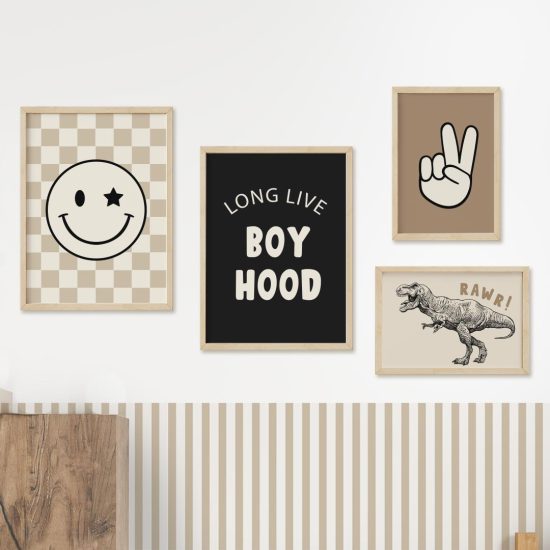 Dinosaur teen room framed poster set – premium high quality prints by Ponponi