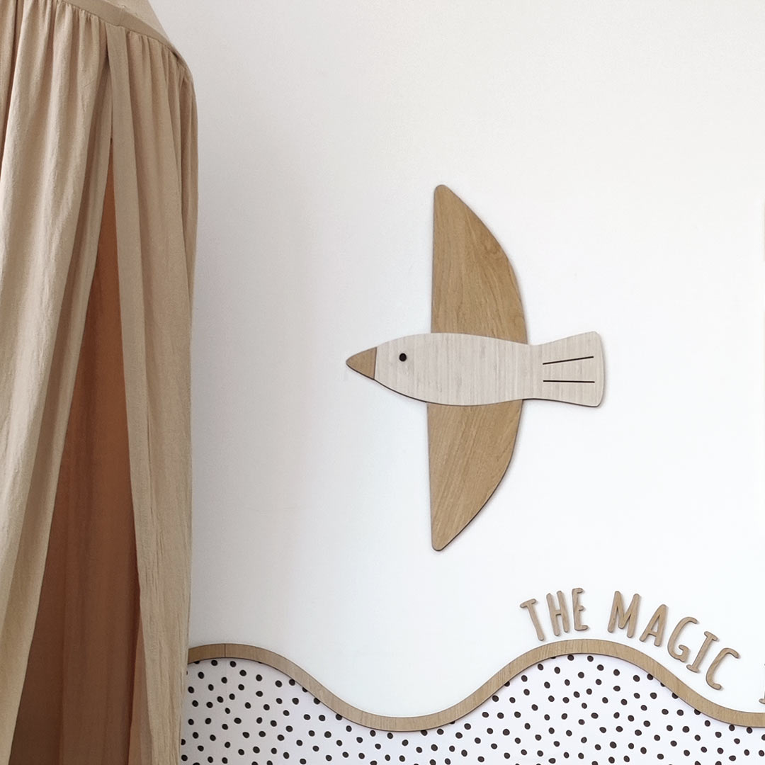 Wooden bird – wall decorations for children