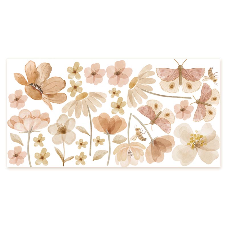 Flower and butterfly wall stickers – Spring in bloom