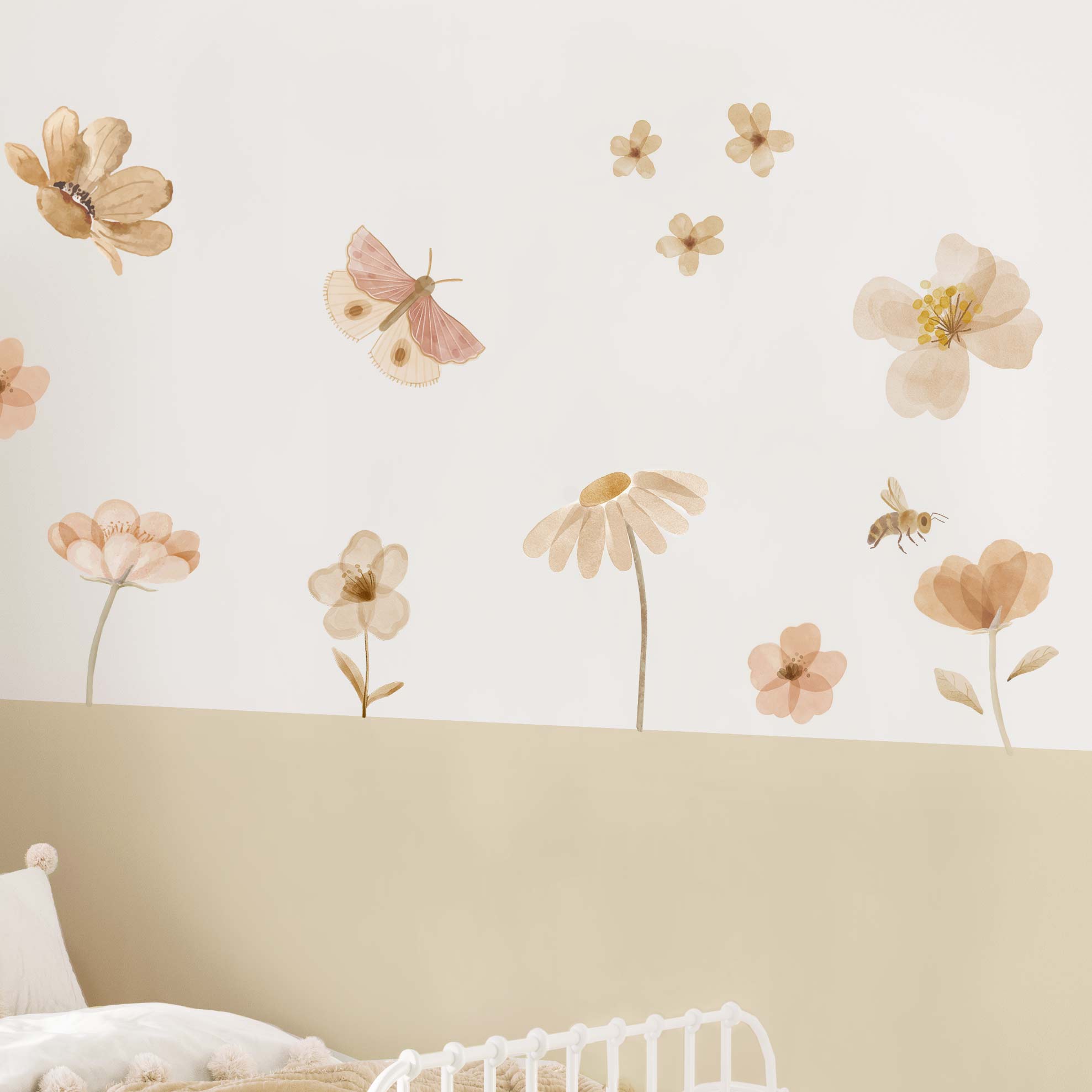 Flower and butterfly wall stickers – Spring in bloom