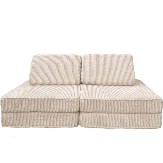 Kids convertible sofa GRANDE 160cm in cream beige with removable washable cover – Ponponi