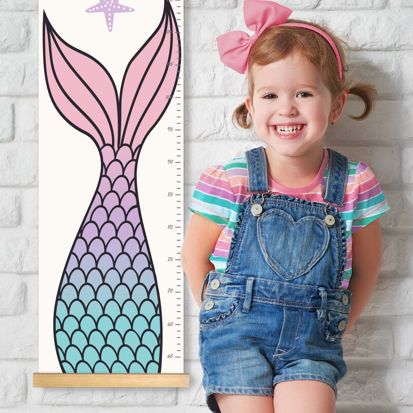 Height chart with child's name – Mermaid