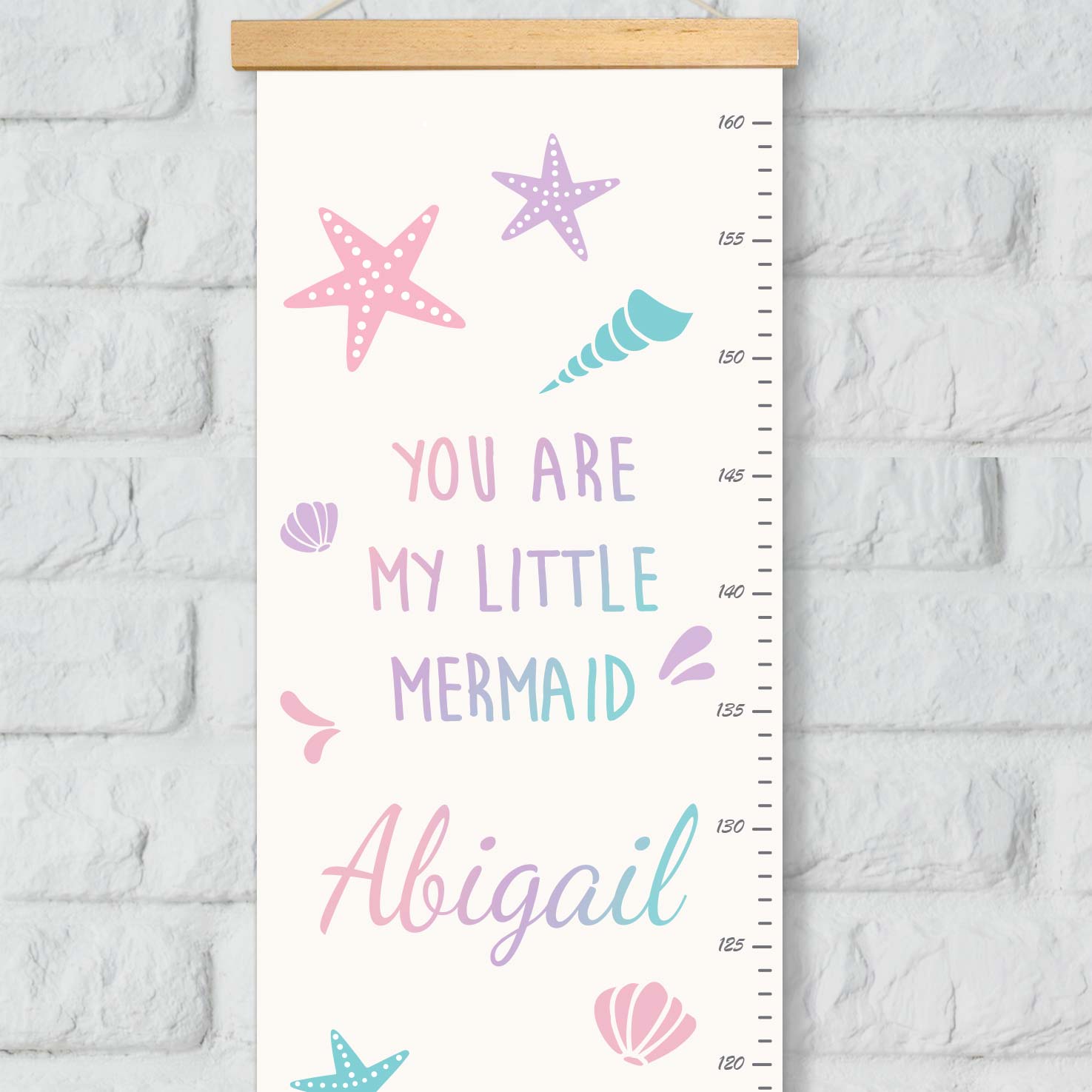 Height chart with child's name – Mermaid