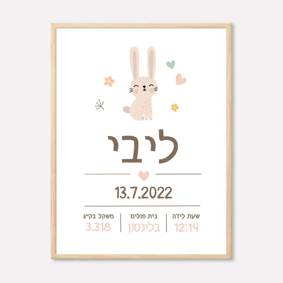 Birth certificate gift for new mothers – Rabbit