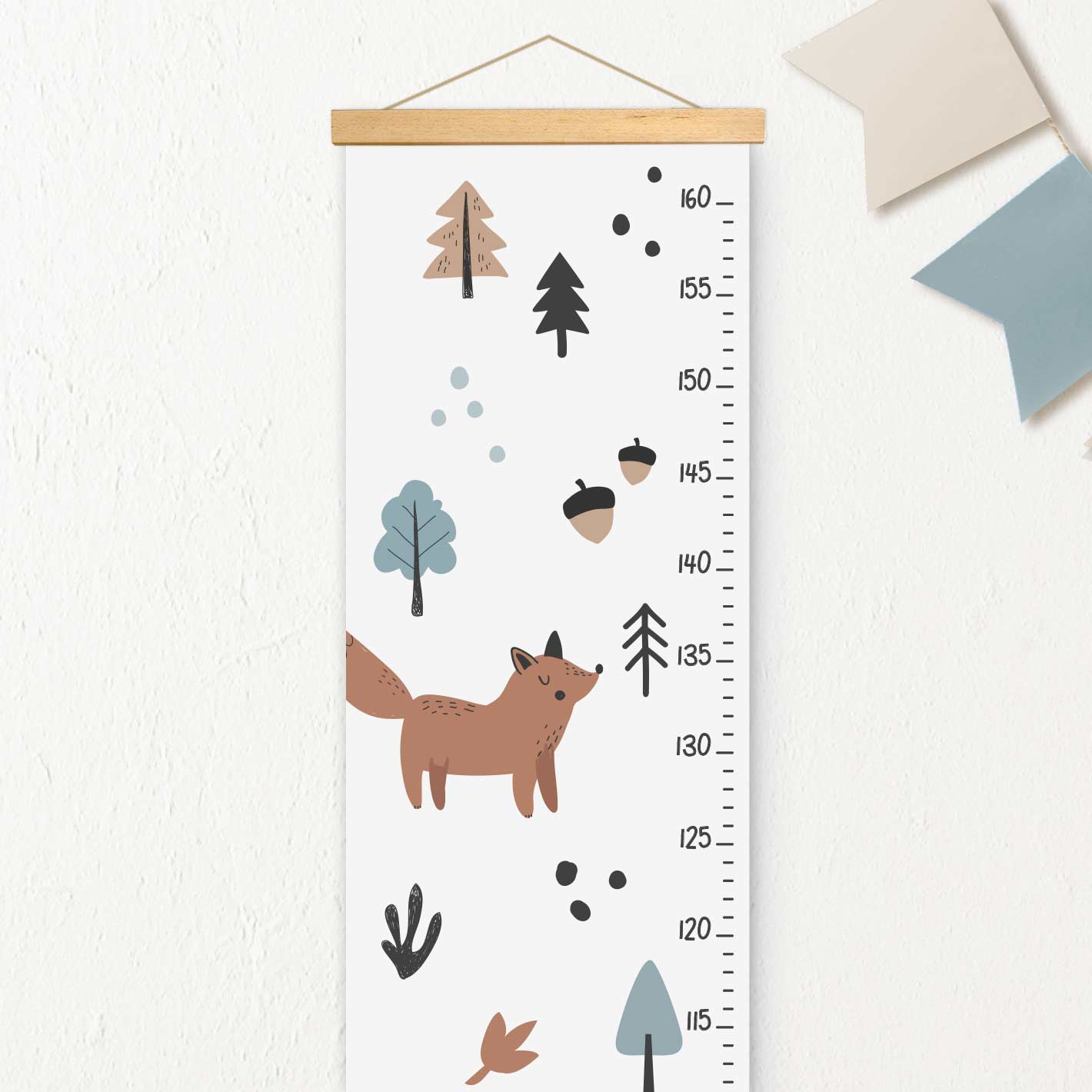 Height chart for children, enchanted forest