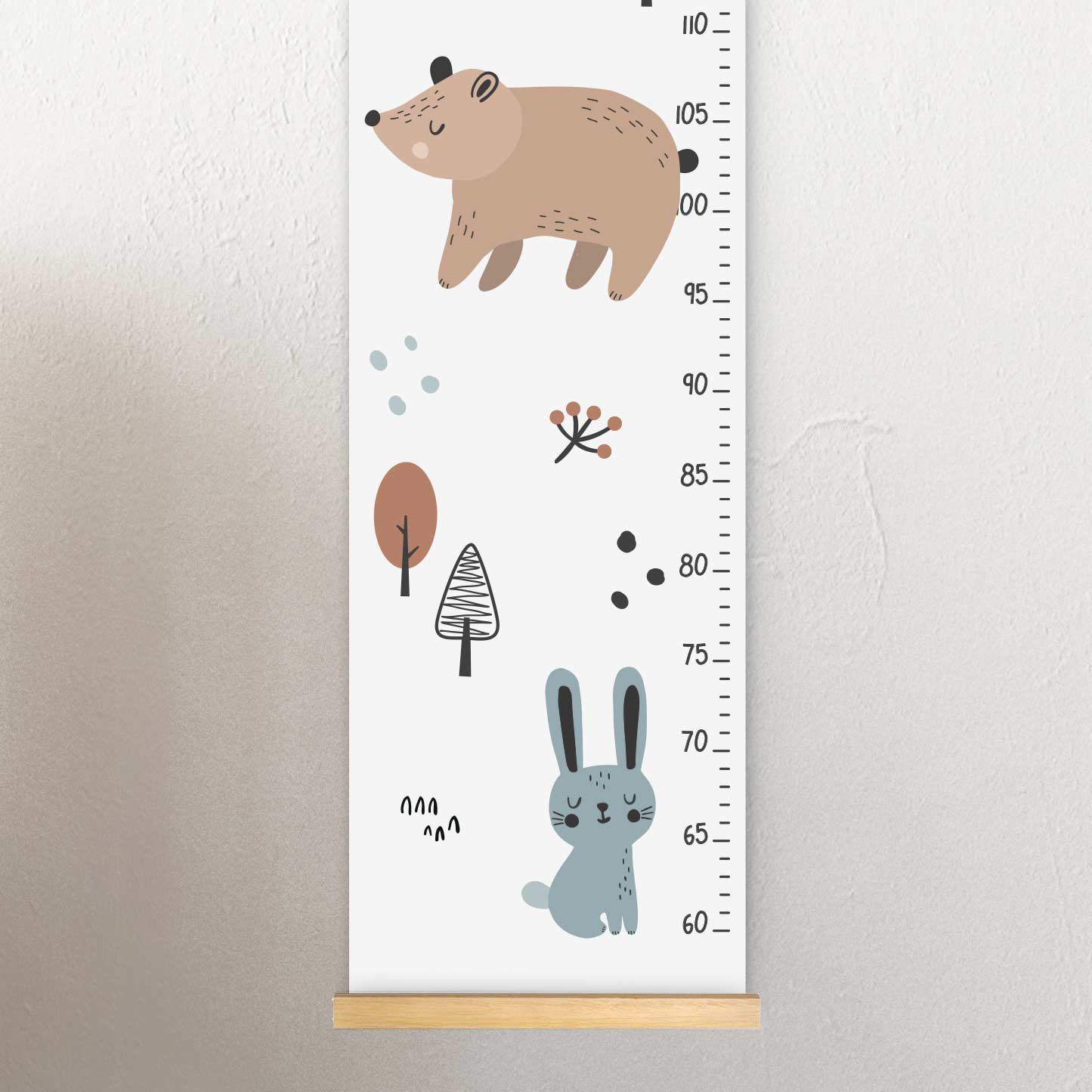 Height chart for children, enchanted forest