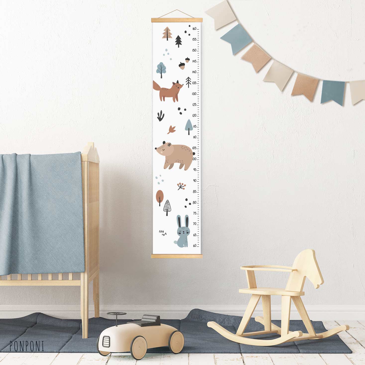 Height chart for children, enchanted forest