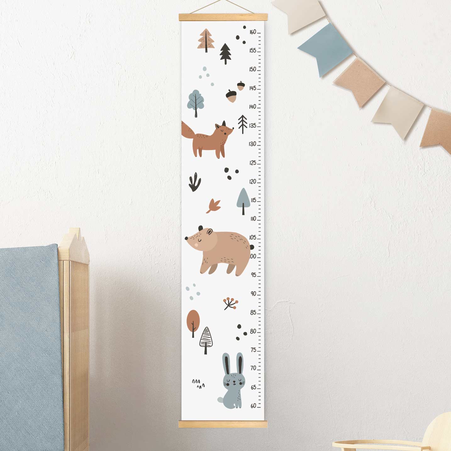 Height chart for children, enchanted forest