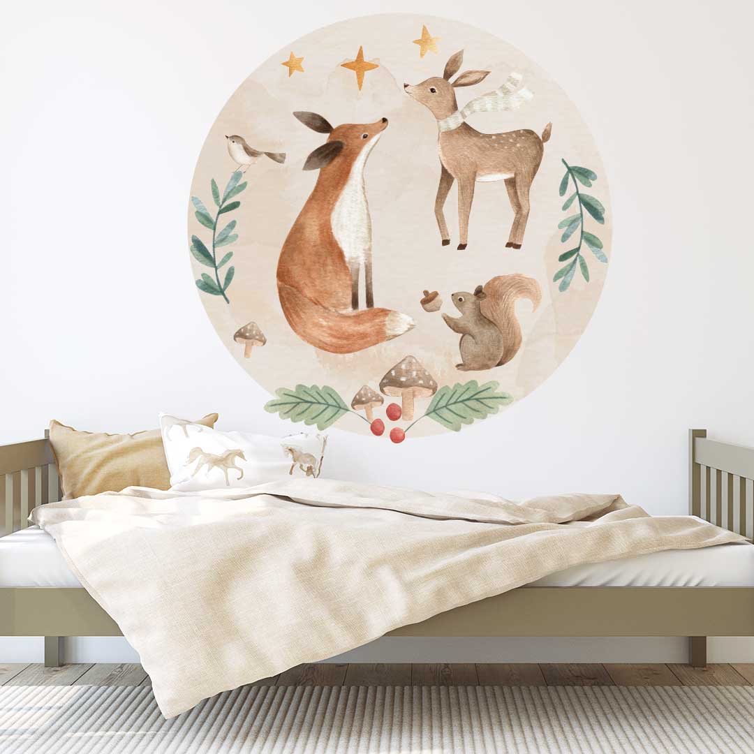 Large round wall sticker – woodland circle