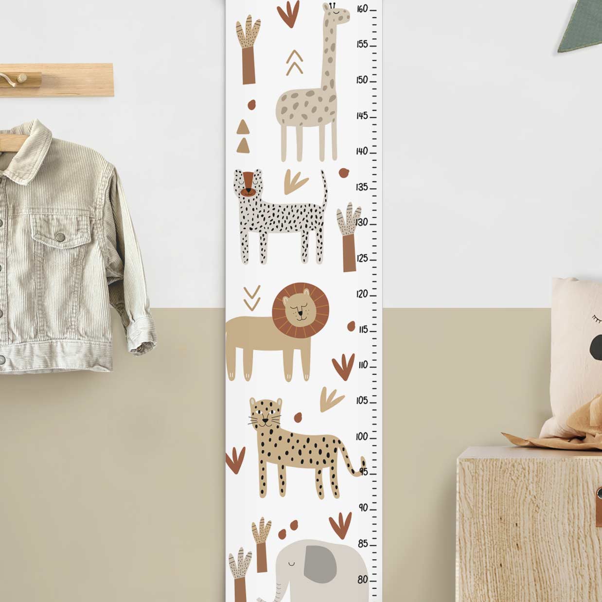 Height chart for children Safari animals – decorative height chart