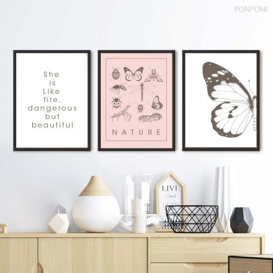 Butterfly teen room photo set – premium high quality prints by Ponponi