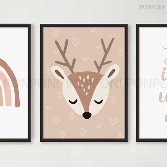 Pósteres de Bambi y Rainbow para la habitación de los niños