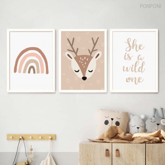 Pósteres de Bambi y Rainbow para la habitación de los niños