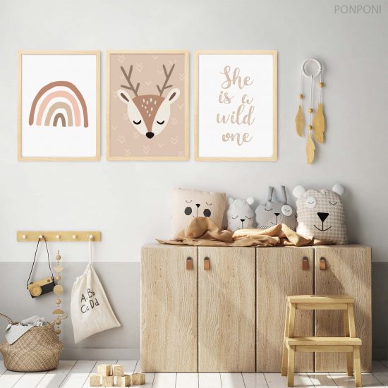 Pósteres de Bambi y Rainbow para la habitación de los niños