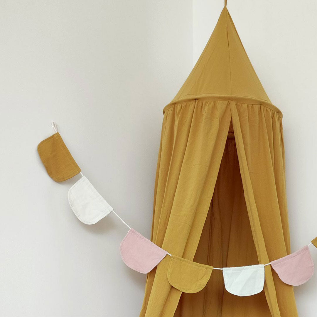 Canopy for children's bed – mustard color