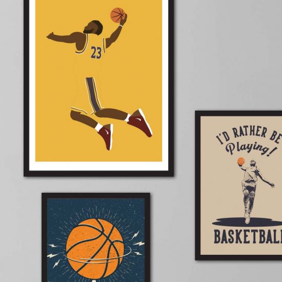 Un conjunto de pósteres para habitaciones de baloncesto para adolescentes