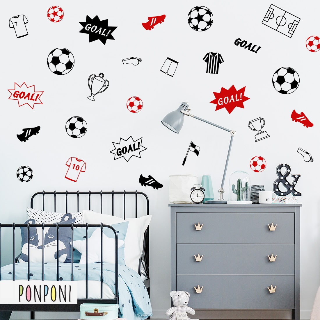 Football wall stickers for children's rooms