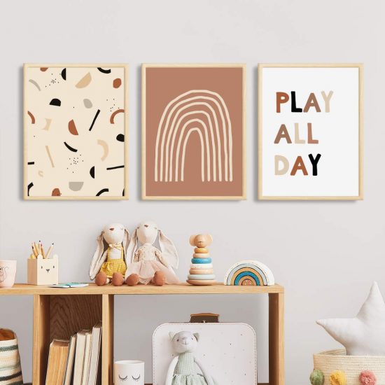 Play All Day kids room picture set – premium high quality prints by Ponponi