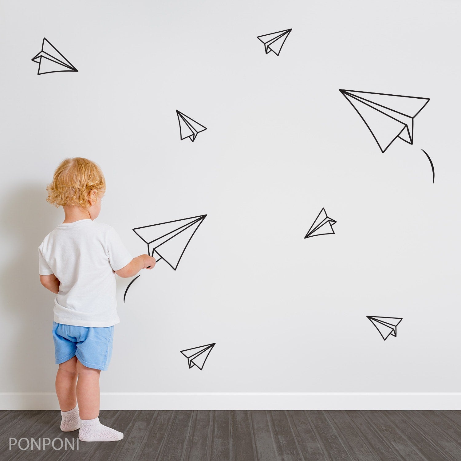 Paper airplane wall stickers – for children's rooms and nurseries