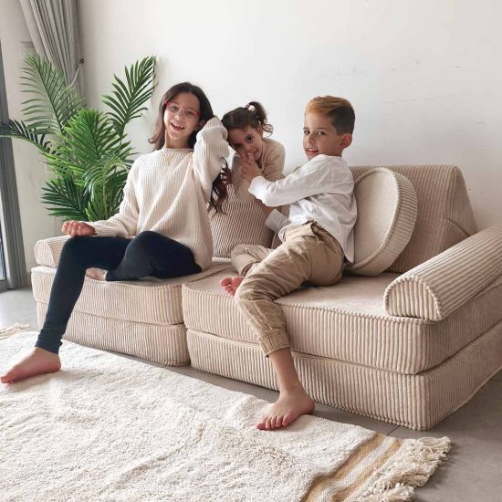 Children's Sofa Set: Cream-Colored Modular Sofa – 160 cm Wide – GRANDE
