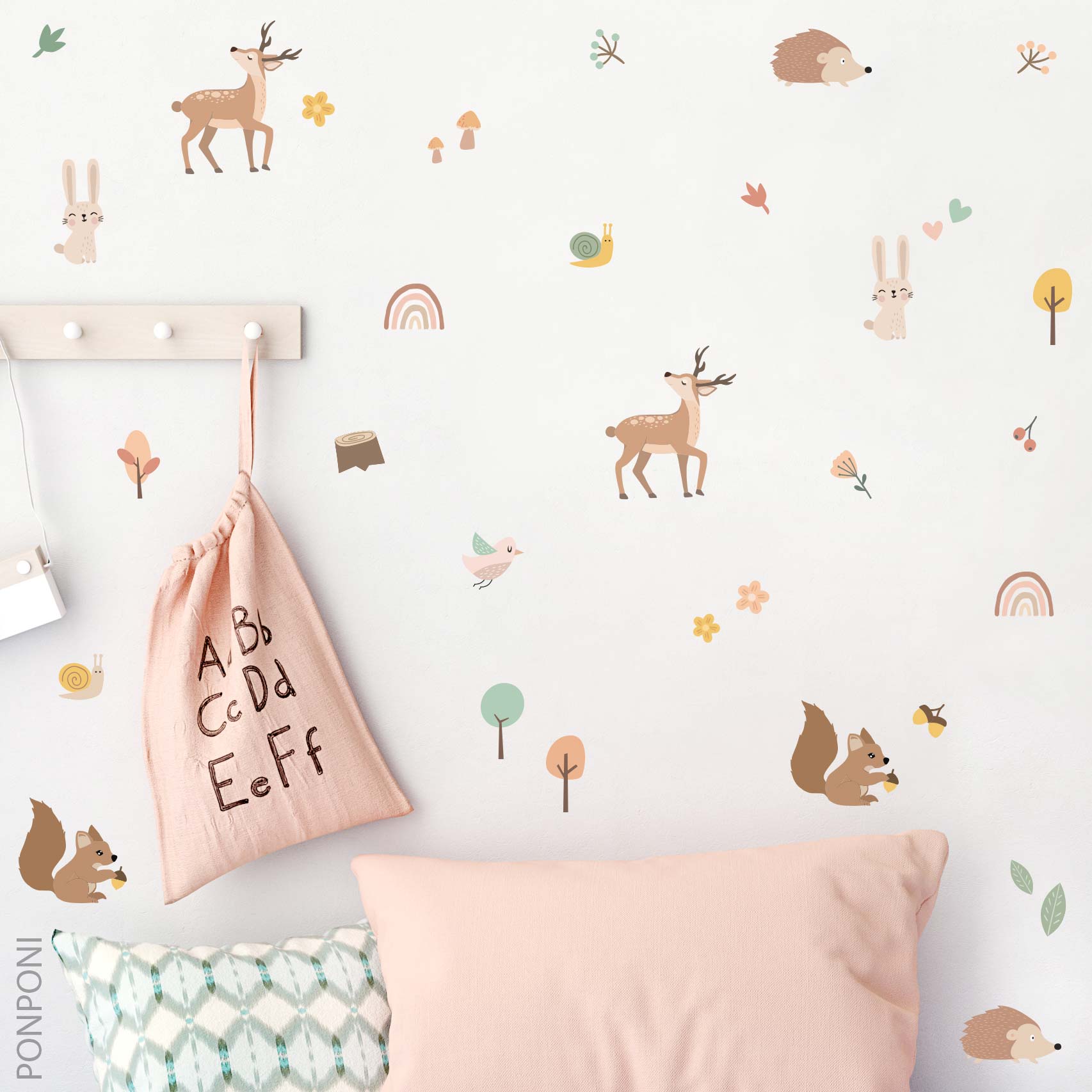 Bambi Rainbow and Forest Animals Wall Stickers
