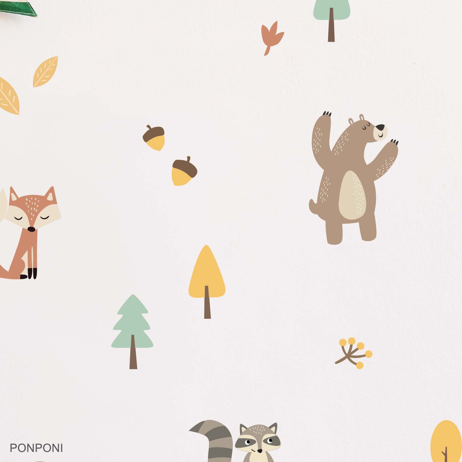 Forest Animal Wall Stickers Fox and Bear