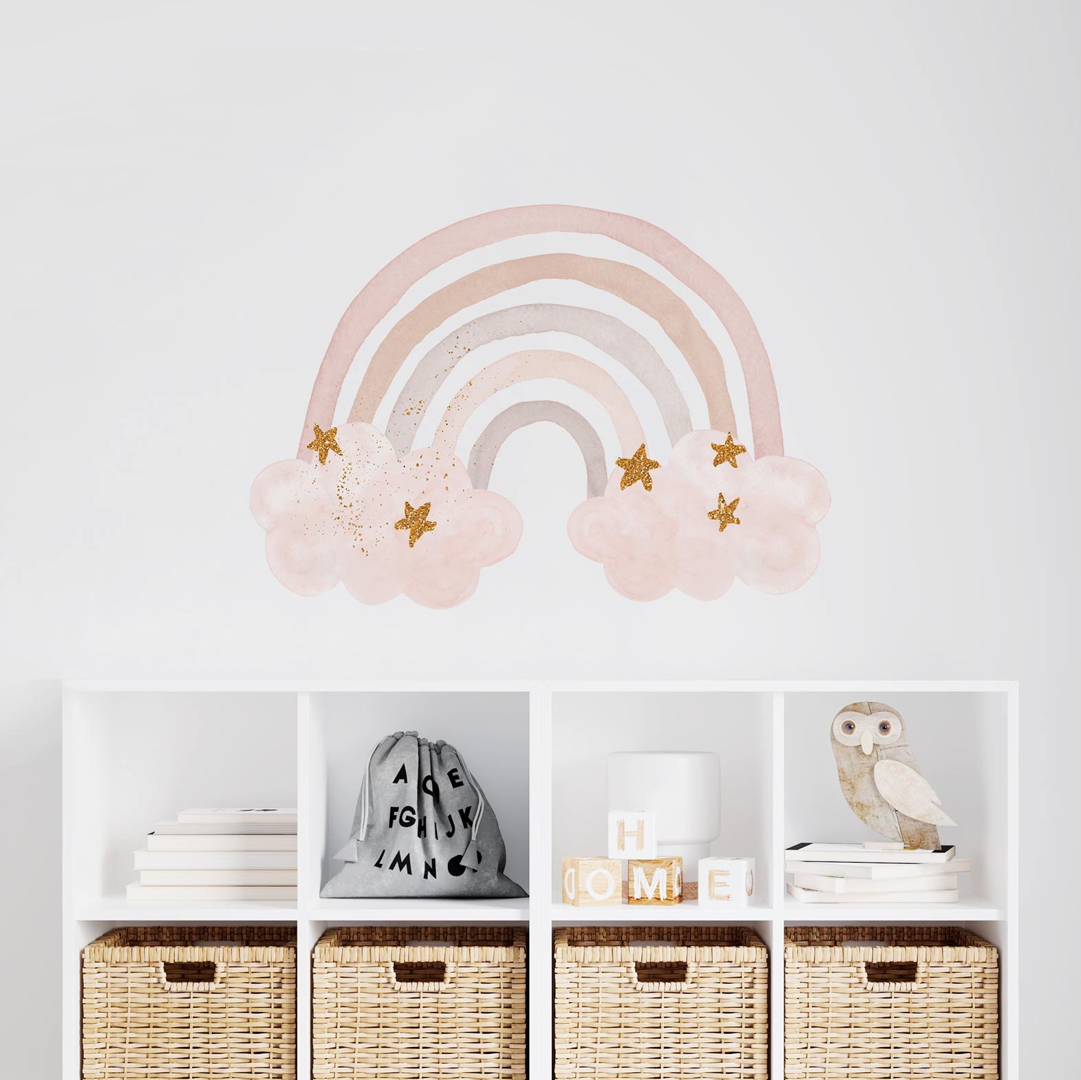 Rainbow wall sticker in watercolors
