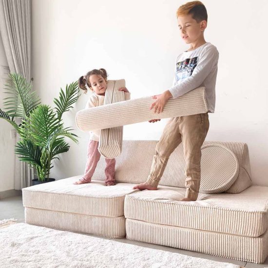 Children's Sofa Set: Olive Green Modular Sofa – 160 cm Wide – GRANDE