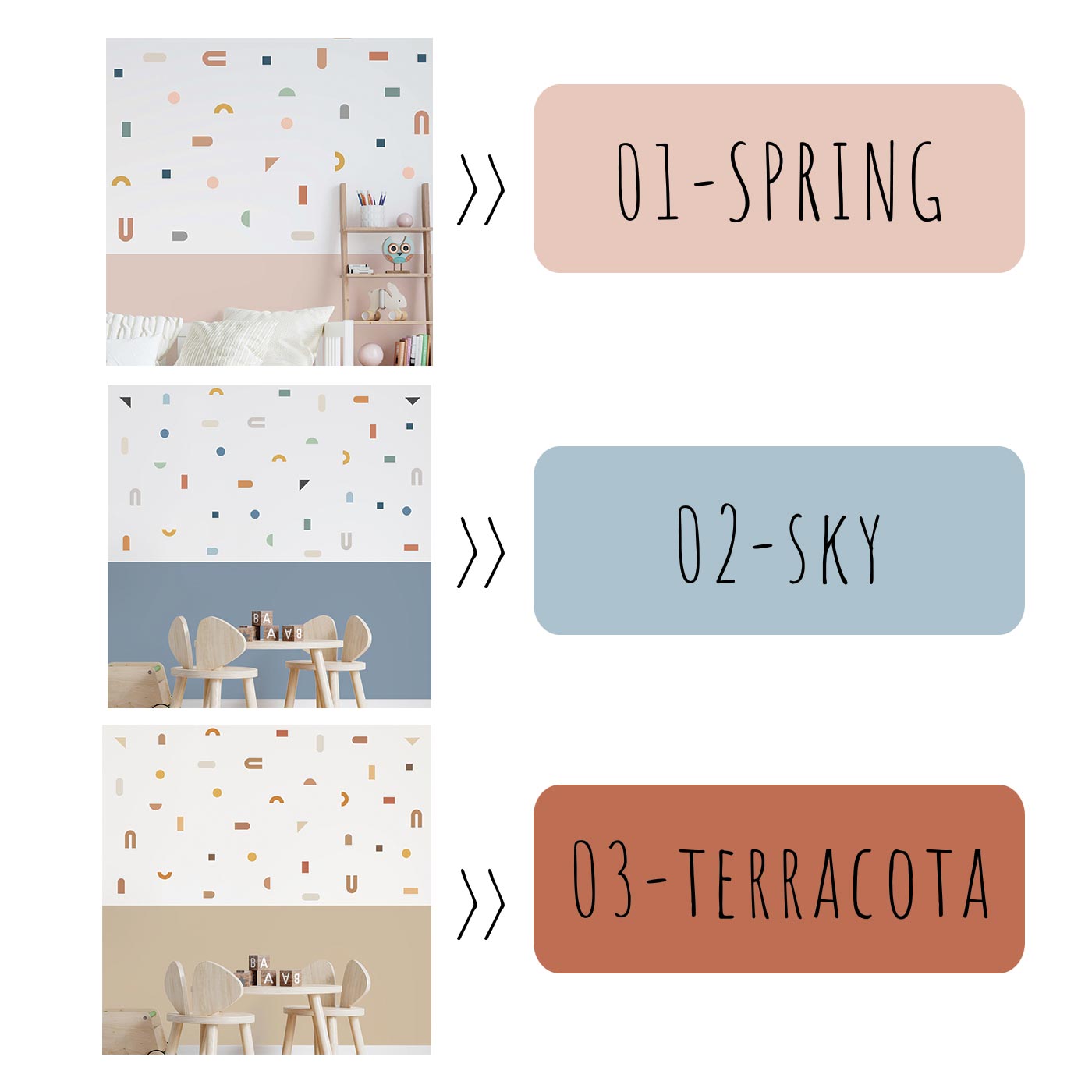 Wall stickers geometric shapes
