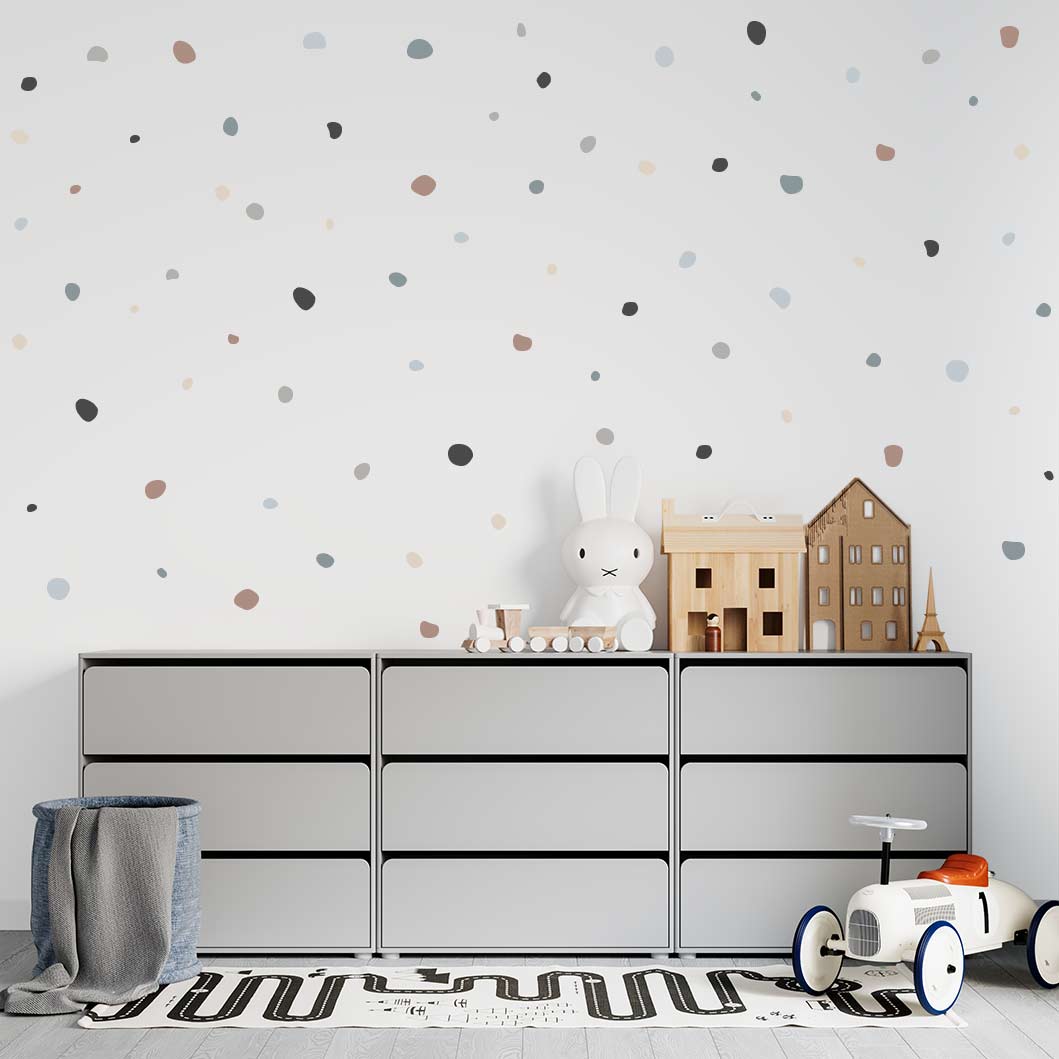Colorful asymmetrical circle wall stickers