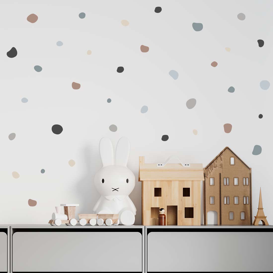 Colorful asymmetrical circle wall stickers