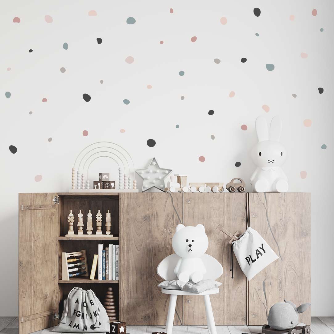 Colorful asymmetrical circle wall stickers