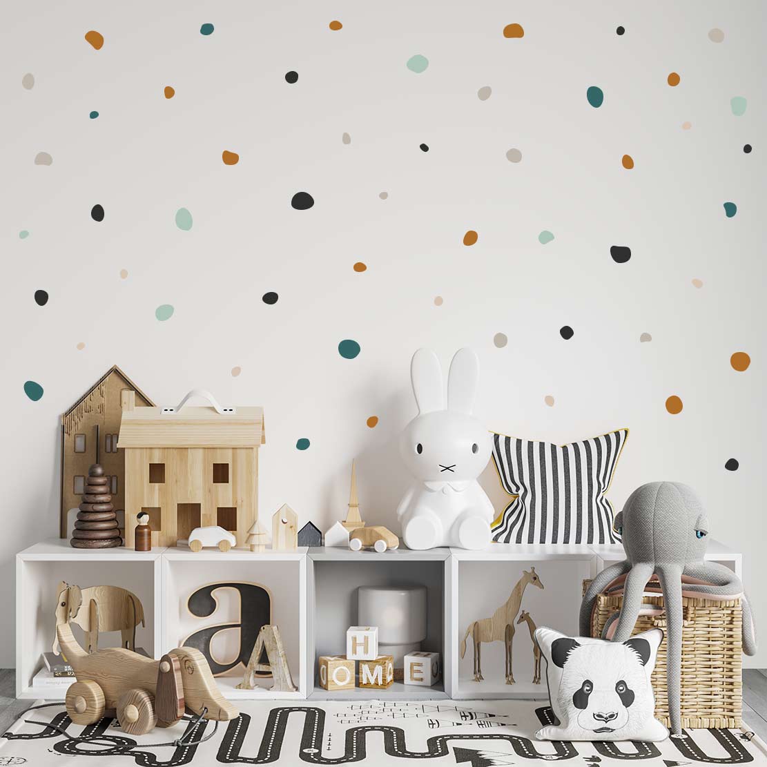 Colorful asymmetrical circle wall stickers