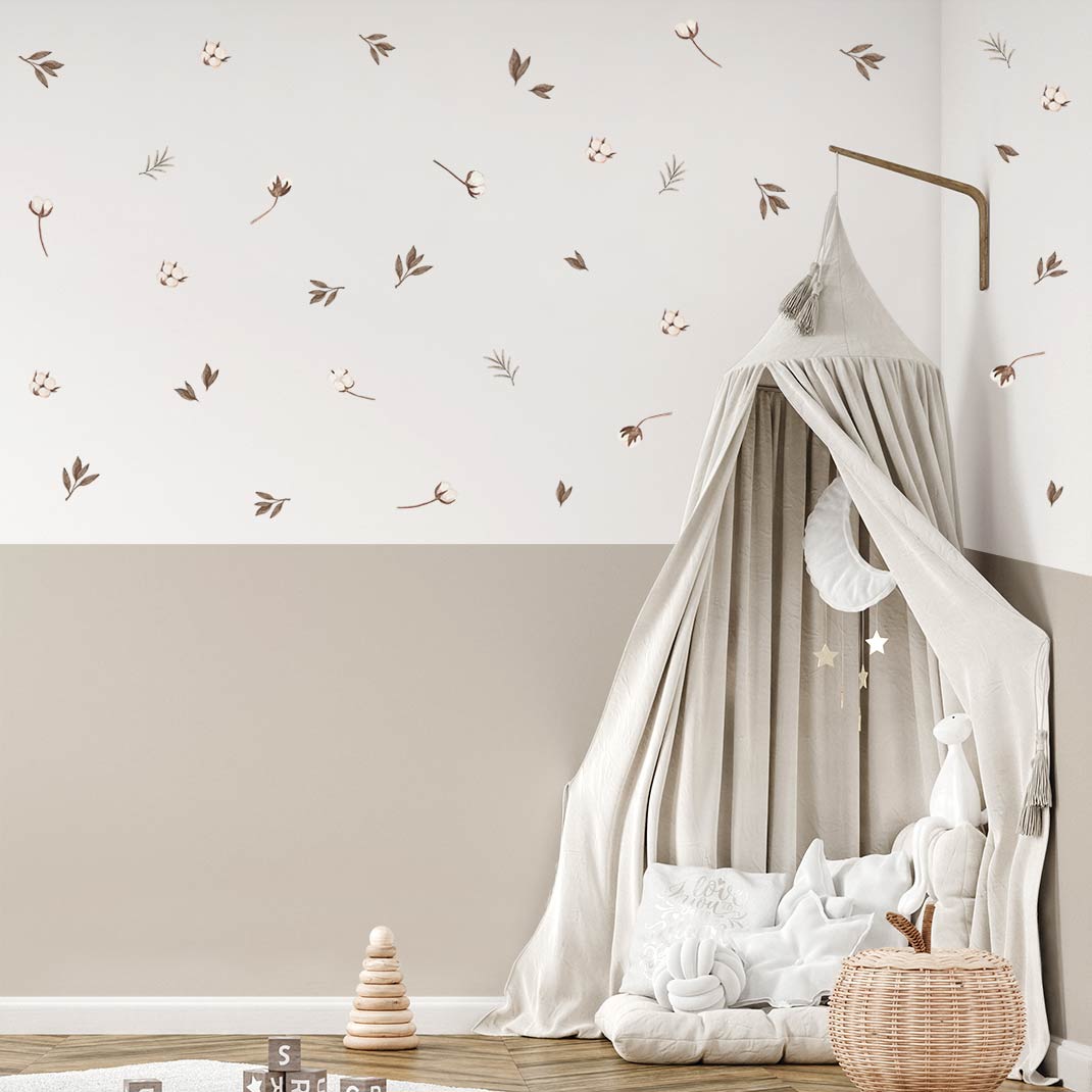 Cotton Flower Wall Stickers