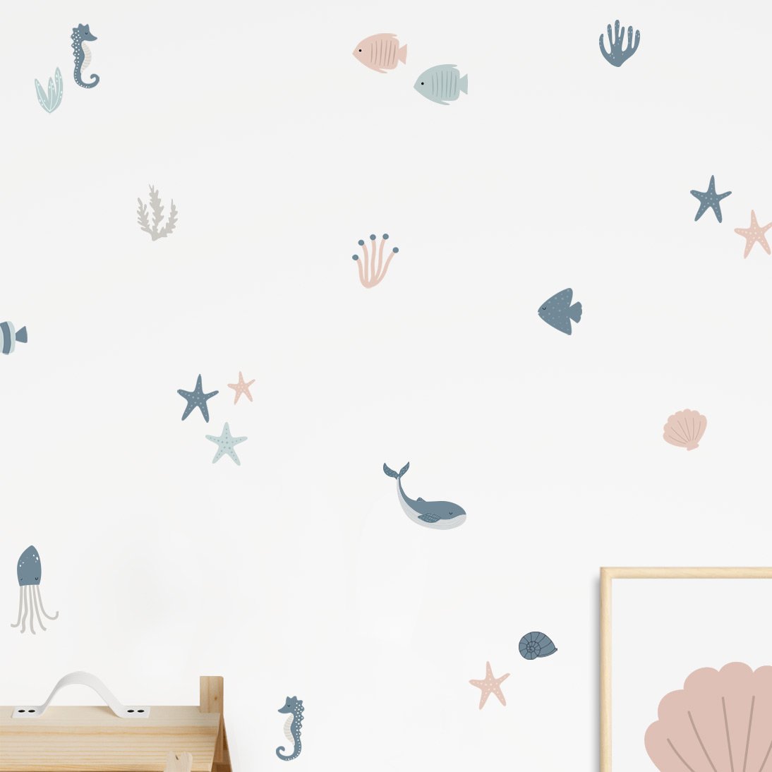 Sea wall stickers for children's rooms