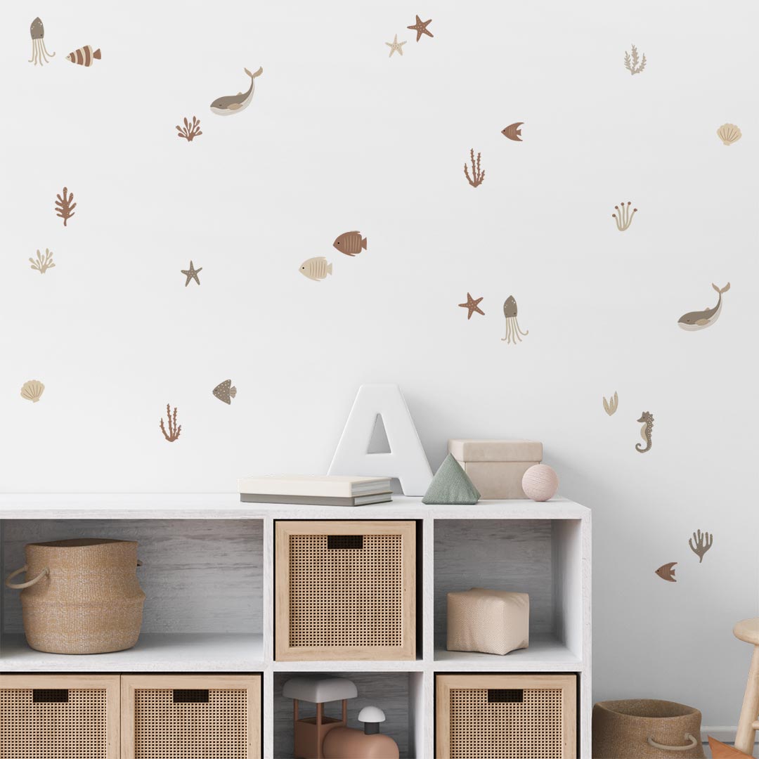 Sea wall stickers for children's rooms
