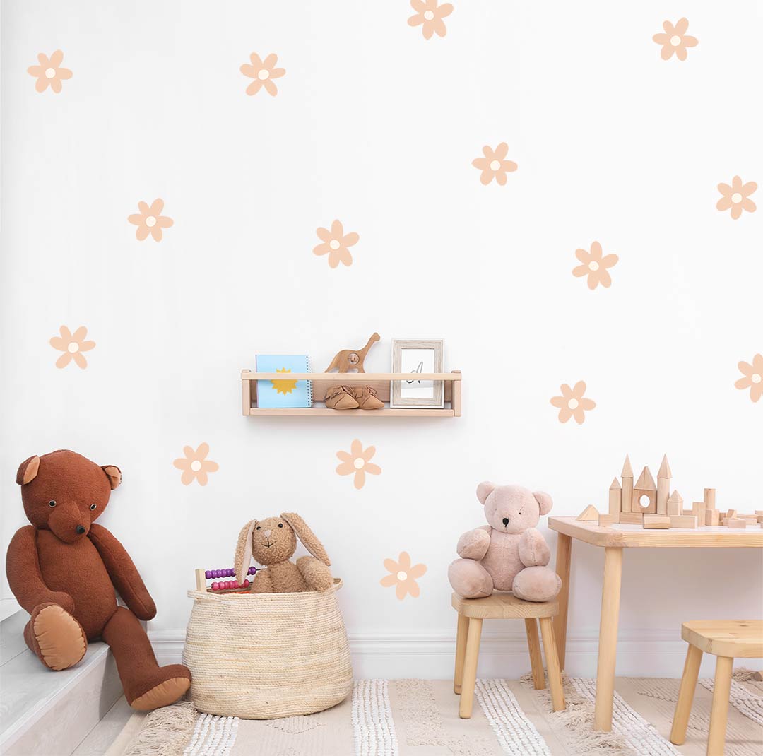 Flower wall stickers for children's rooms – daisies