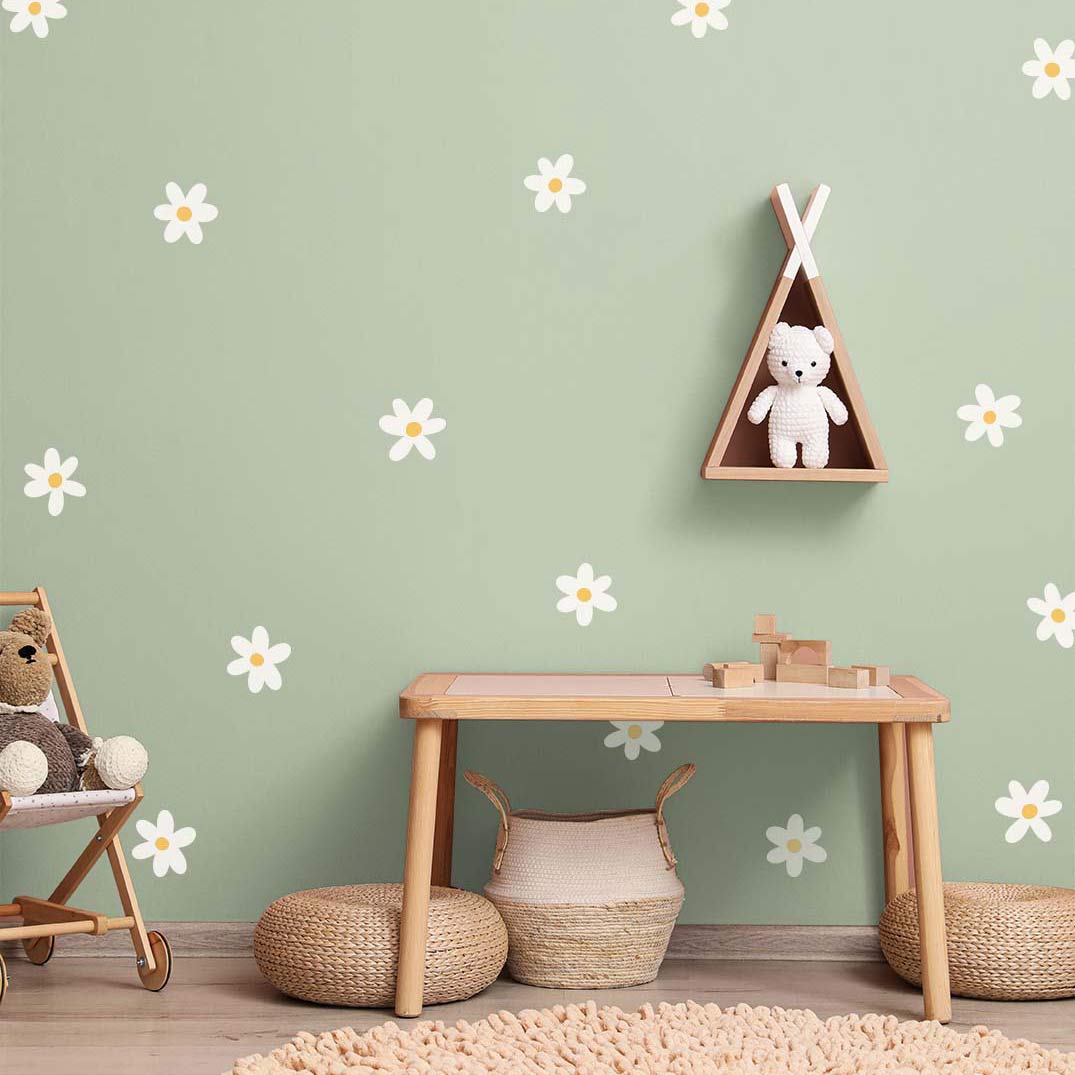 Flower wall stickers for children's rooms – daisies