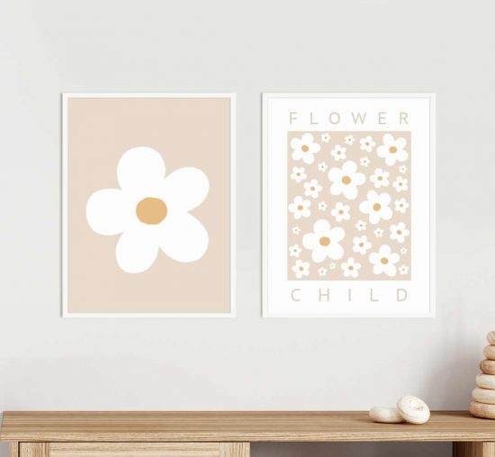 Estampados de flores para habitaciones infantiles – Margarita