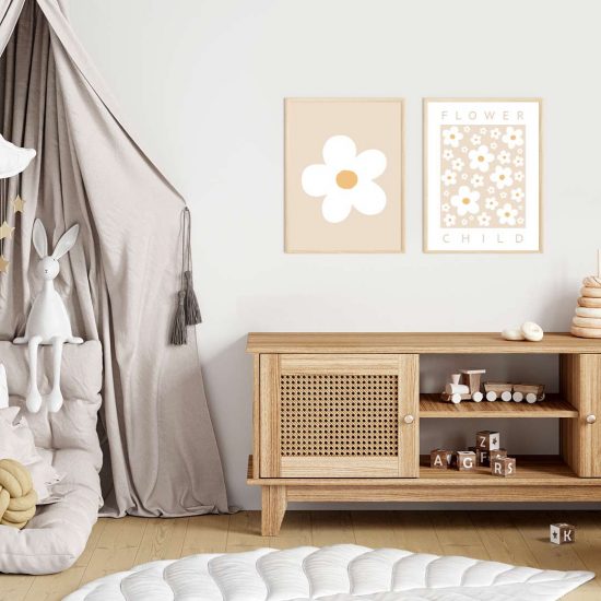 Estampados de flores para habitaciones infantiles – Margarita