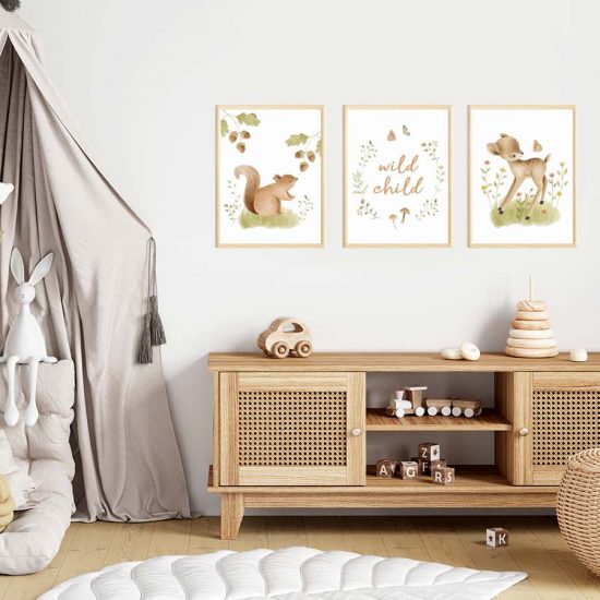 Aquarelle pour une chambre d'enfant : « Enfant sauvage »