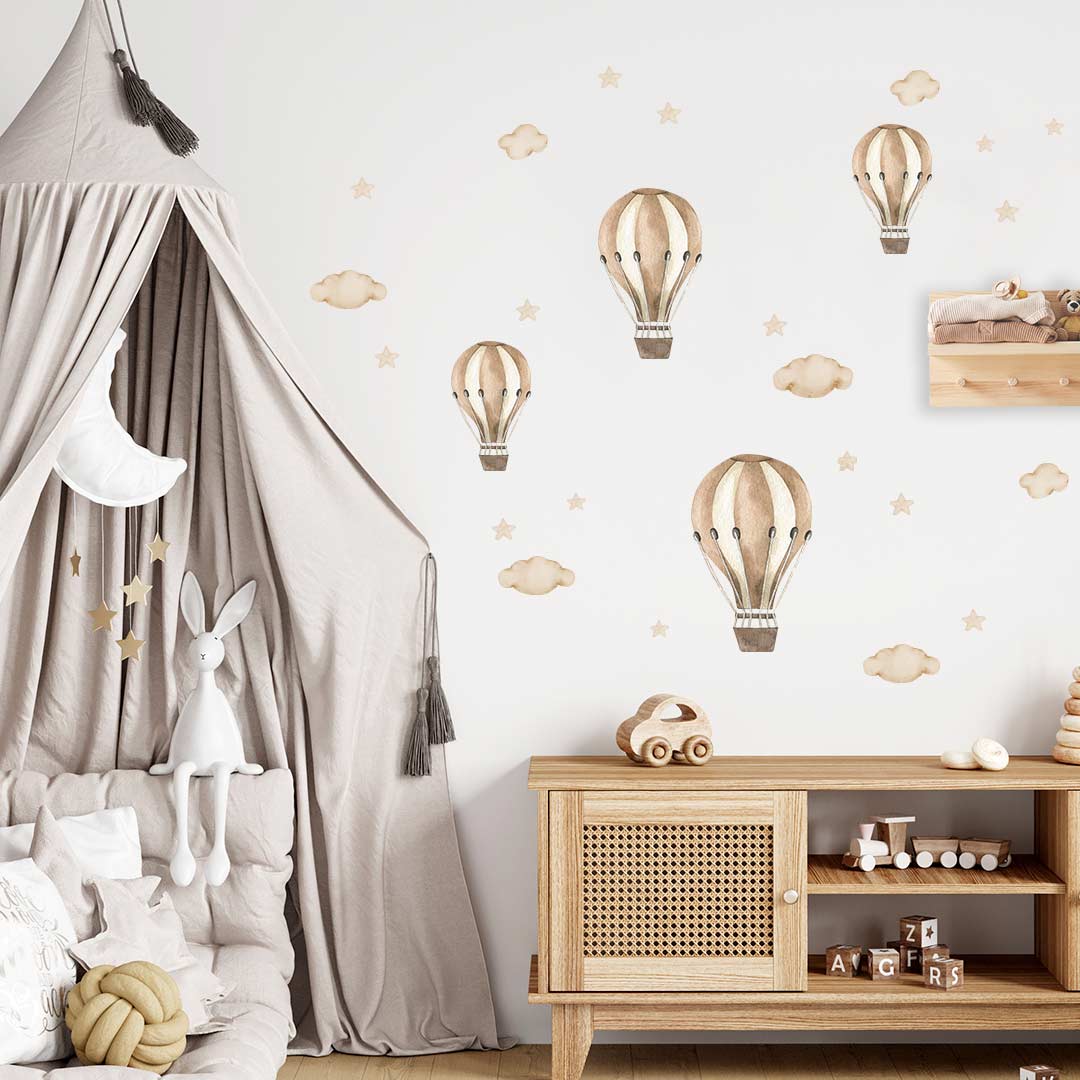 Large balloon wall stickers for kids room – reusable boho decals by Ponponi
