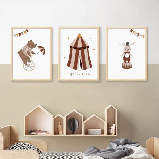Fotos para una habitación infantil con temática de circo